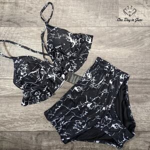 Souqfone High Waist Ruffled Bikini Swimsuit Size S